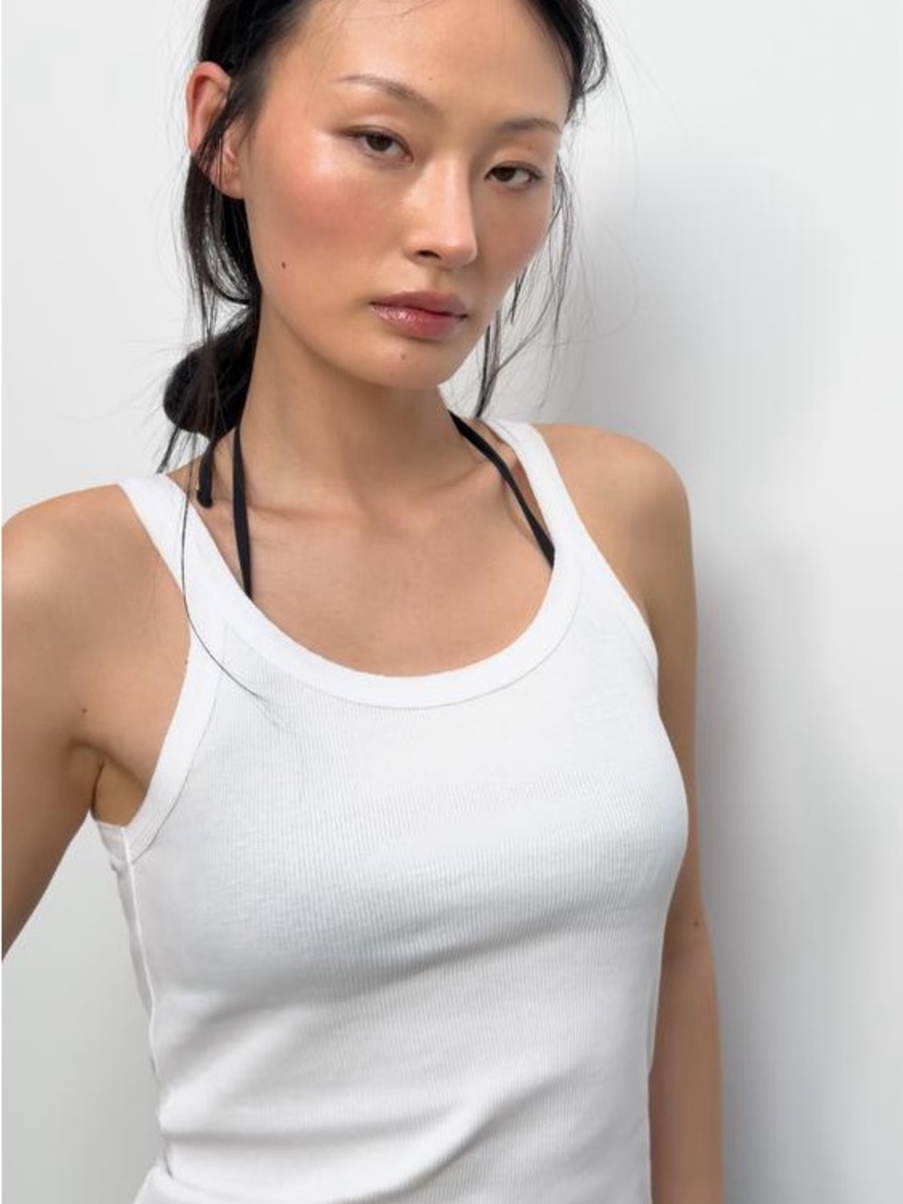 Zara Classic White Ribbed Tank Top - Women